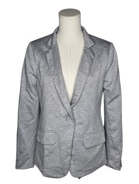 Eden Society Gray Knit Blazer Stretch Lined Office Career Jacket S